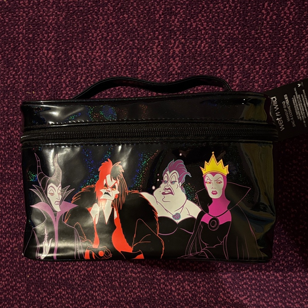 wet n wild Black Cosmetic Case with Colorful Villain Art
